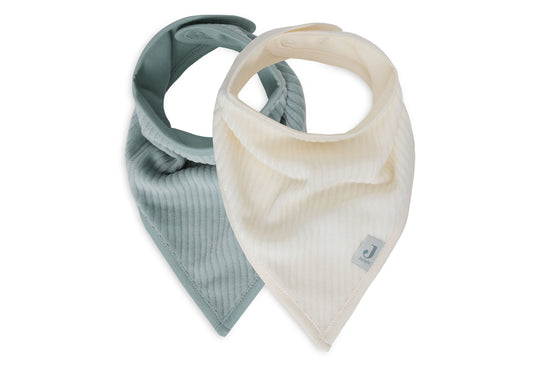 Bavoir bandana - Velvet Sea Green / Ivory