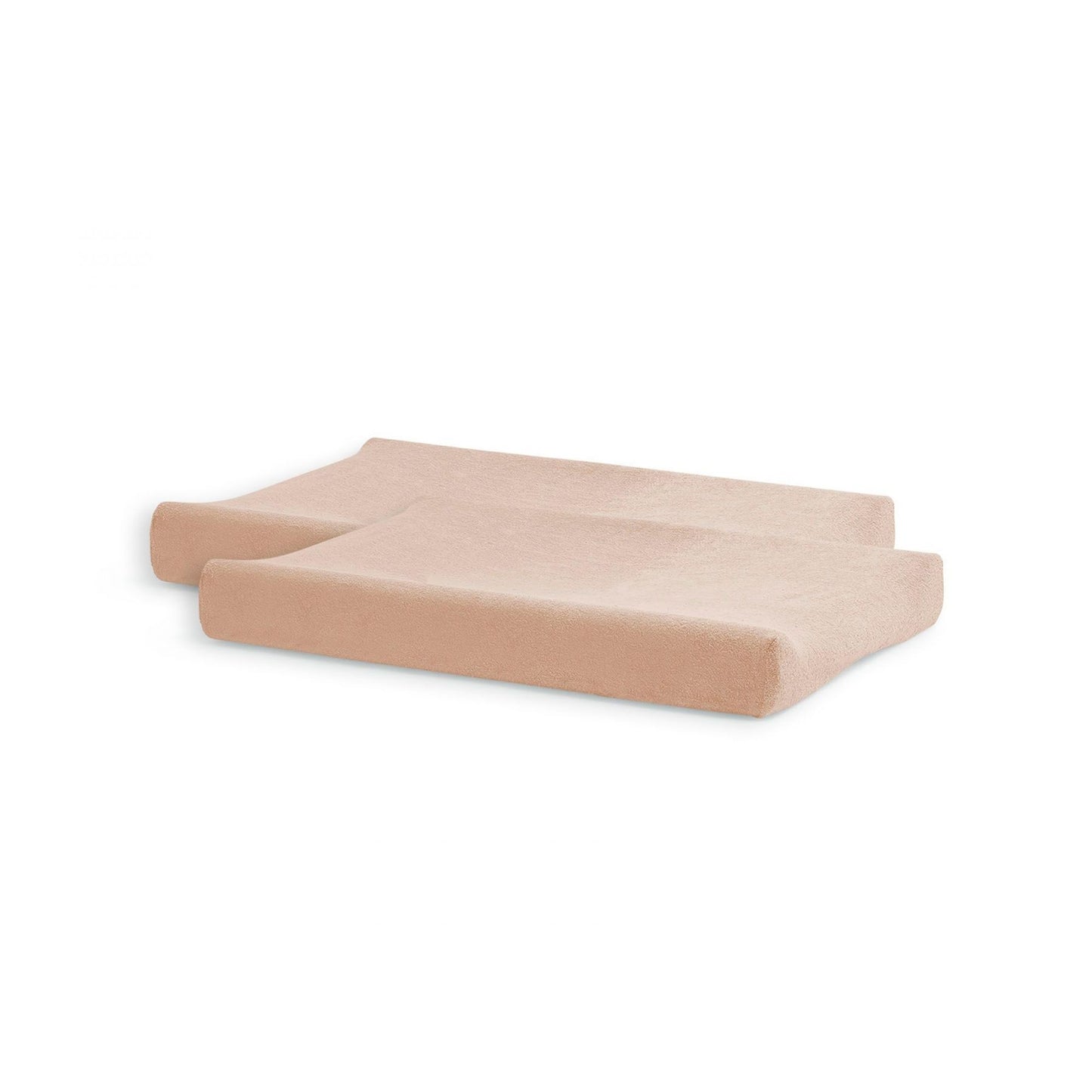 Housse matelas à langer - Tissu éponge Rose Pâle - Lot de 2